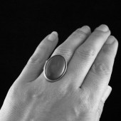 Mocca - pierścionek z krzemieniem 