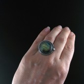 Industrix - pierścionek z labradorytem 